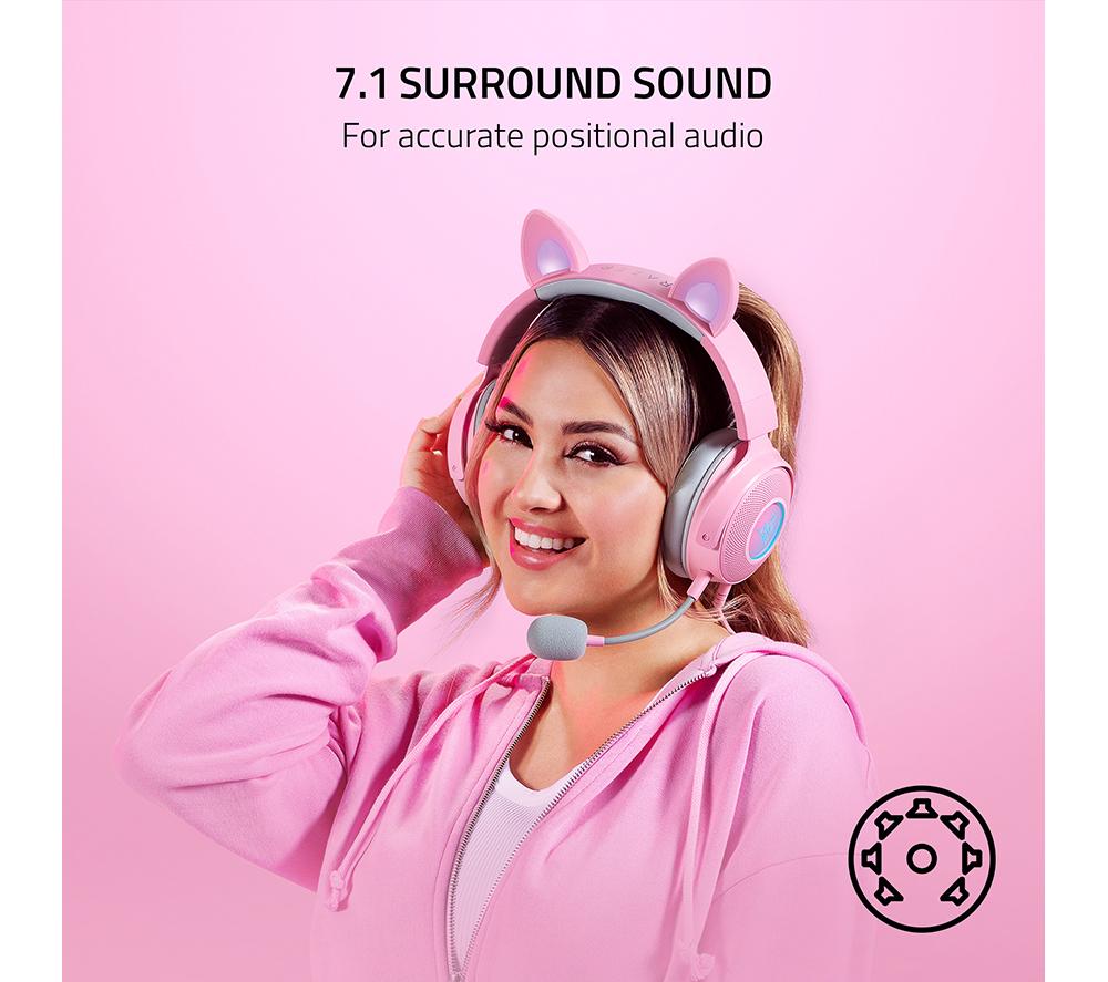 RAZER Kraken Kitty V2 Pro Gaming Headset - Pink image number 6 of 9