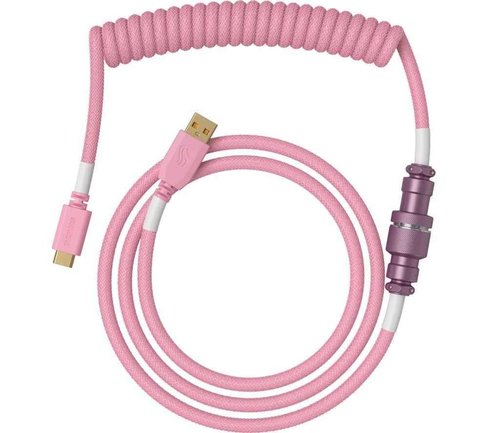 GLORIOUS Coiled USB to USB Type-C Keyboard Cable - Pixel Pink image number 2 of 10