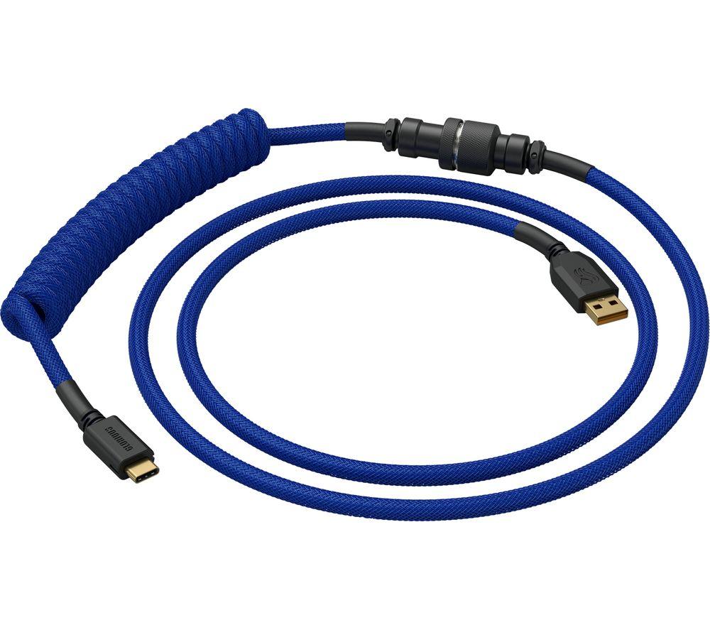 GLORIOUS Coiled USB to USB Type-C Keyboard Cable - Cobalt, Blue