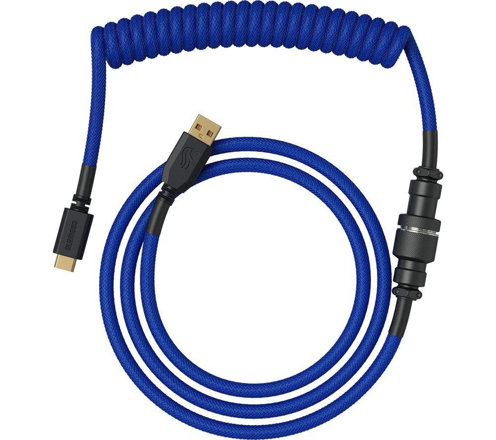GLORIOUS Coiled USB to USB Type-C Keyboard Cable - Cobalt image number 2 of 7