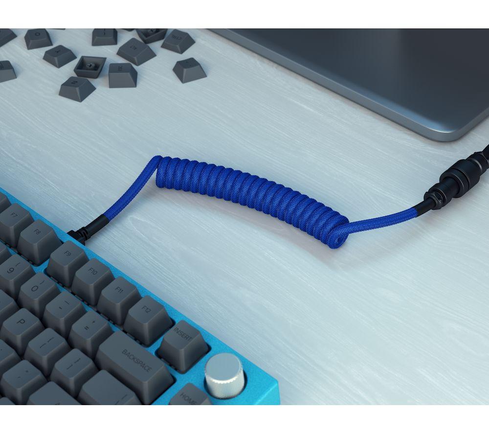 GLORIOUS Coiled USB to USB Type-C Keyboard Cable - Cobalt image number 6 of 7