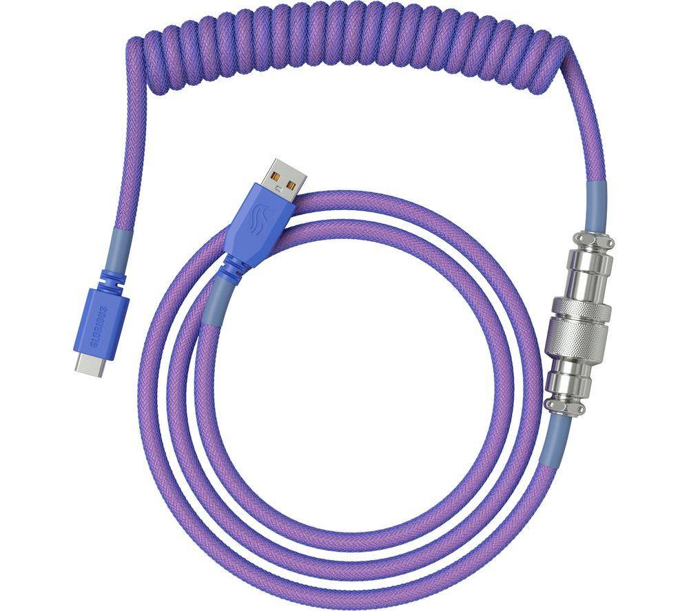GLORIOUS Coiled USB to USB Type-C Keyboard Cable - Nebula image number 2 of 10