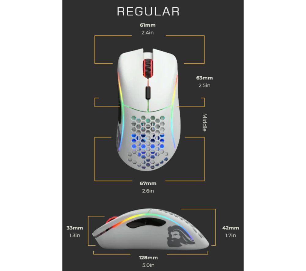 GLORIOUS Model D RGB Optical Gaming Mouse - Matte White image number 7 of 8
