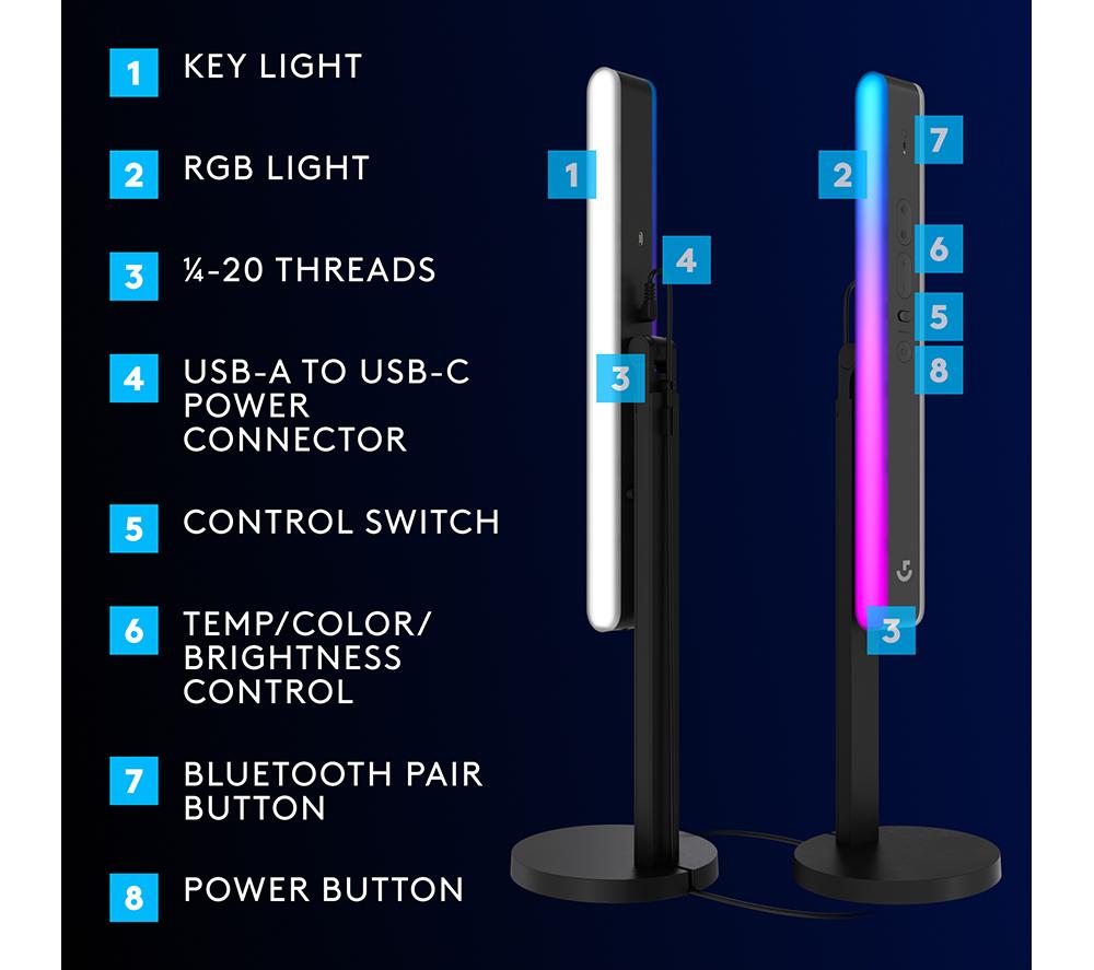 LOGITECH G Litra Beam LX RGB Streaming Key Light image number 7 of 7