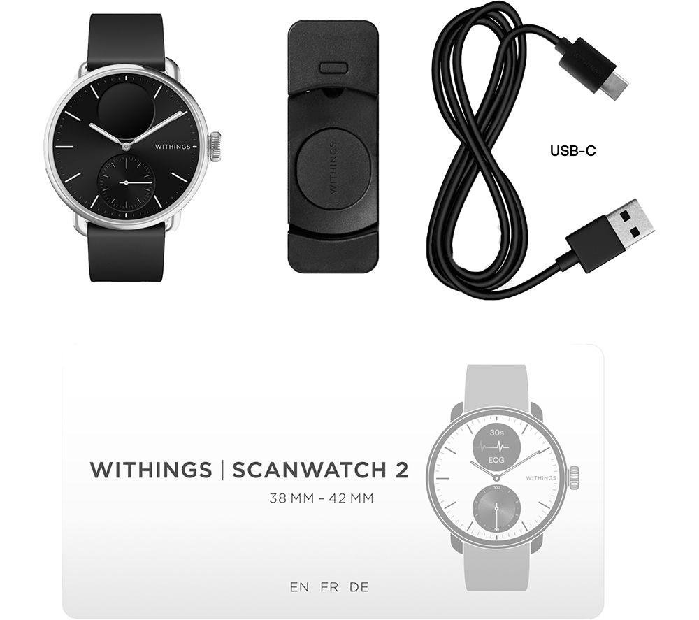 WITHINGS ScanWatch 2 Hybrid Smart Watch - Black, 38 mm image number 10 of 11
