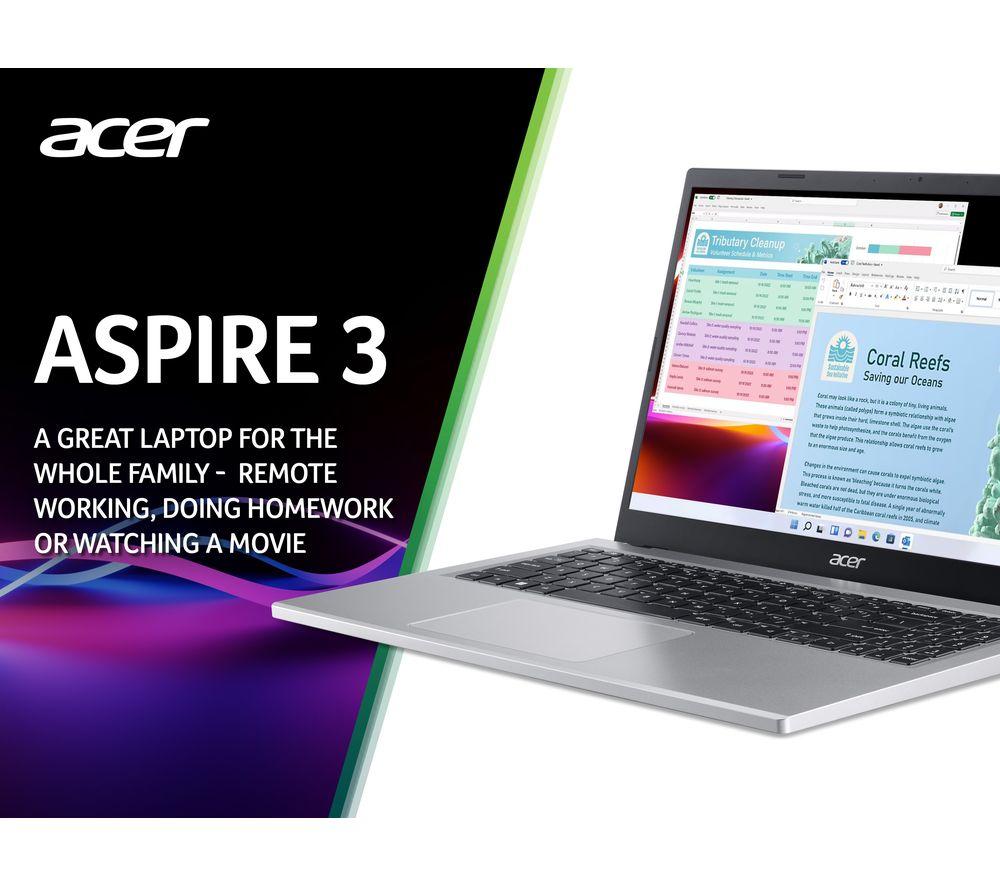 ACER Aspire 3 15.6' Laptop - Intel® Core™ i3, 128 GB SSD, Silver - image 4