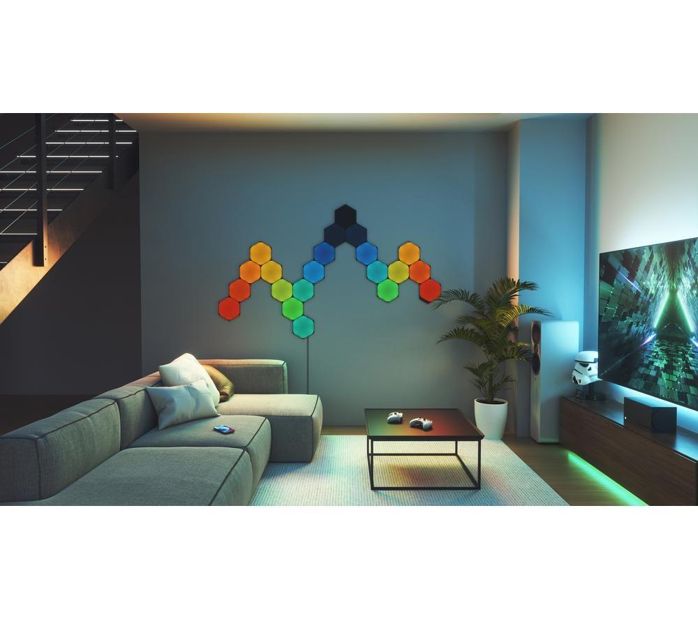 NANOLEAF Shapes Hexagon Smart Lights Expansion Pack - Ultra Black, Pack of 3 image number 3 of 8