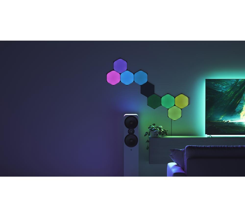 NANOLEAF Shapes Hexagon Smart Lights Expansion Pack - Ultra Black, Pack of 3 image number 4 of 8