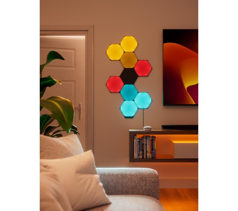 NANOLEAF Shapes Hexagon Smart Lights Starter Kit - Ultra Black, Pack of 9 image number 7 of 8