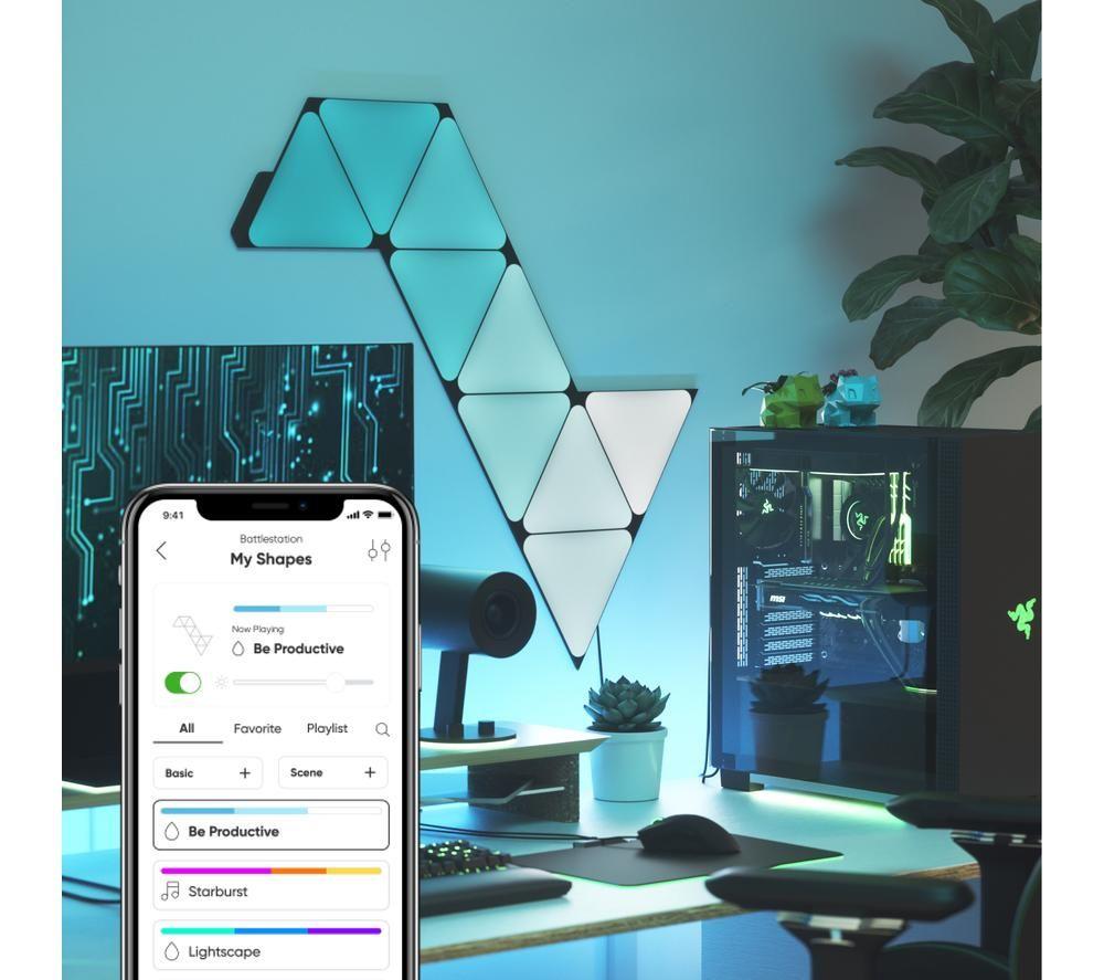 NANOLEAF Shapes Triangle Smart Lights Starter Kit - Ultra Black, Pack of 9 image number 4 of 10