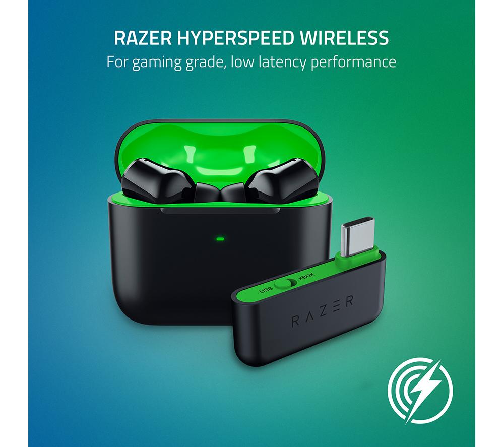 RAZER Hammerhead HyperSpeed Wireless Noise Cancelling Gaming Earbuds Xbox Licensed Black