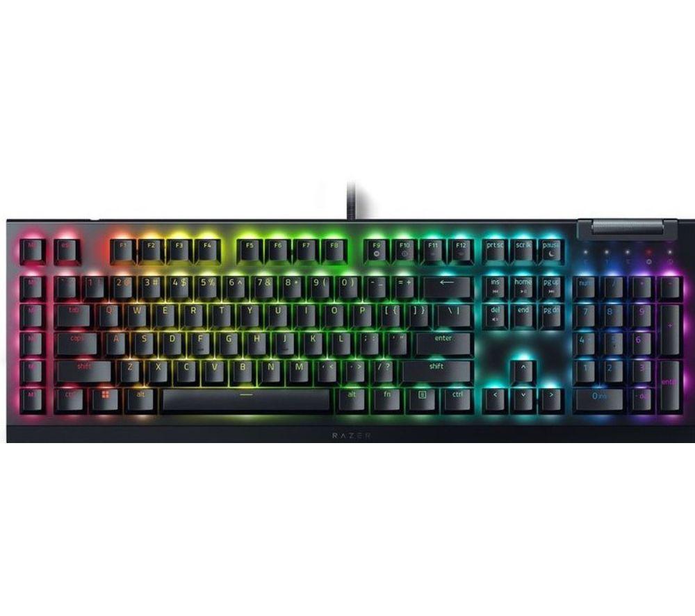 Razer BlackWidow V4 X (Green Switch) - Mechanical Gaming Keyboard with Razer Chroma RGB (Clicky Mechanical Switches, 6 Dedicated Macro Keys, Doubleshot ABS Keycaps) UK Layout | Black