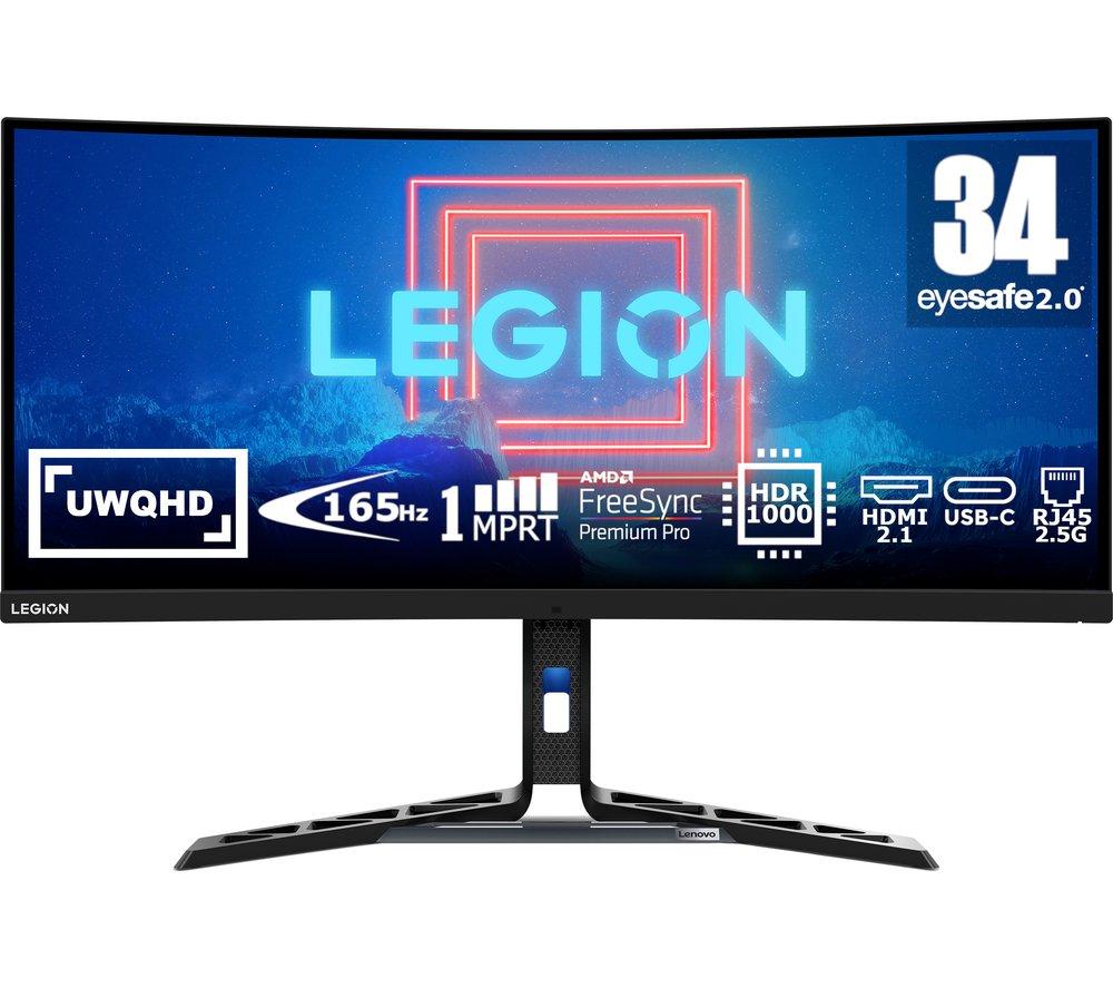 LENOVO Legion Y34wz-30 Quad HD 34 Mini LED Gaming Monitor - Black, Black