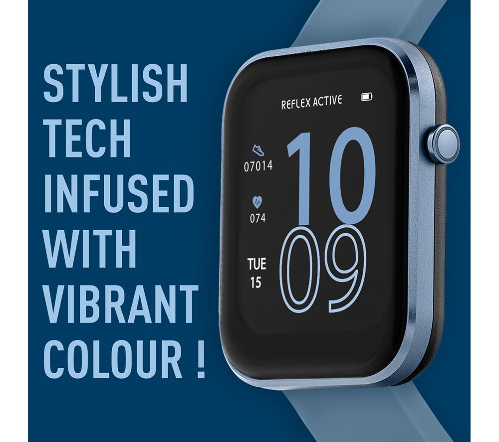 REFLEX ACTIVE Series 12 Smart Watch - Blue, Silicone Strap image number 3 of 7