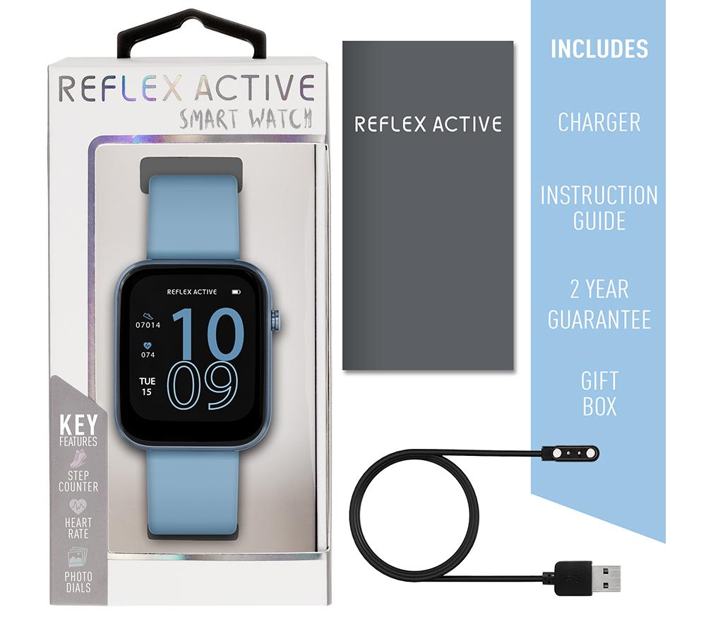 REFLEX ACTIVE Series 12 Smart Watch - Blue, Silicone Strap image number 6 of 7