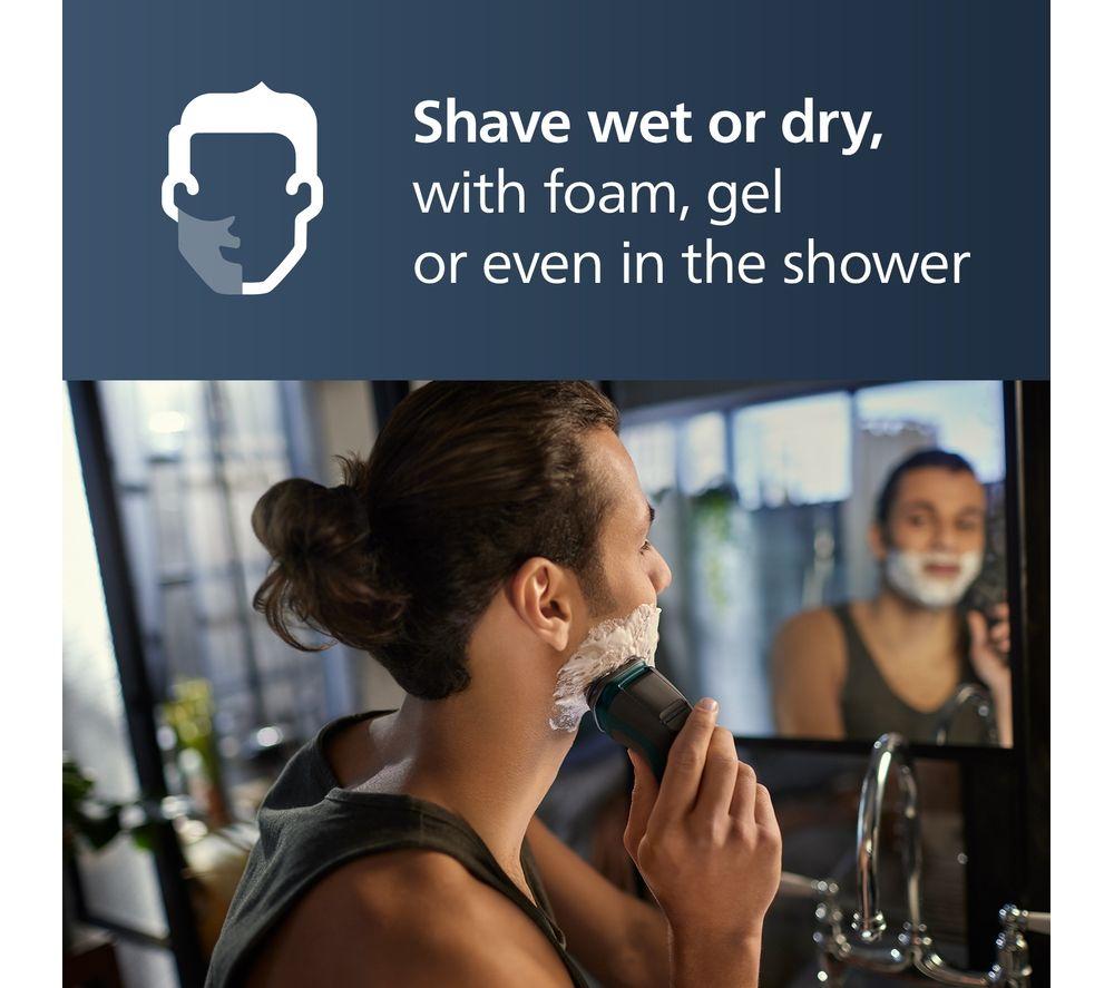 PHILIPS 3000X Series X3052/00 Wet & Dry Rotary Shaver - Dark Forest Green image number 3 of 6