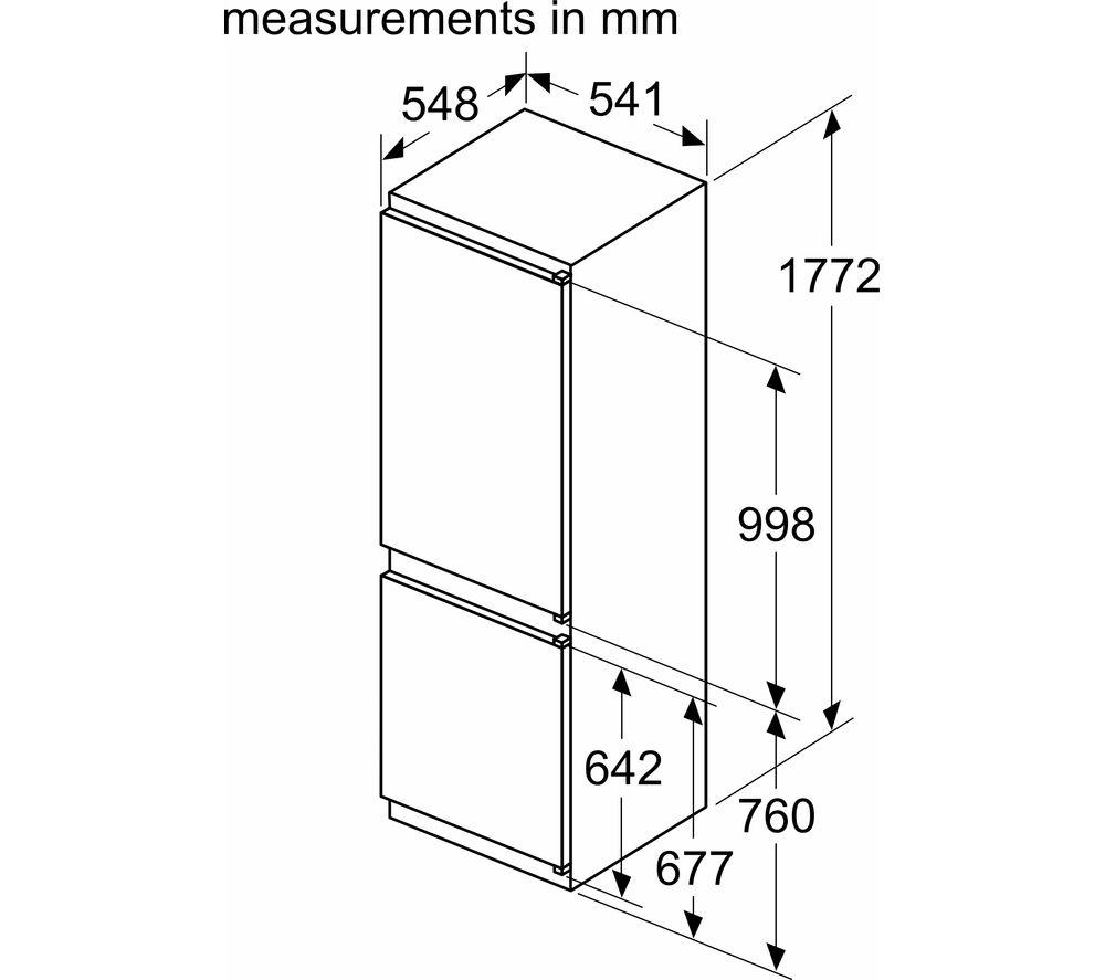 BOSCH Series 2 KIN86NSE0G Integrated 60/40 Fridge Freezer - Sliding Hinge image number 3 of 11