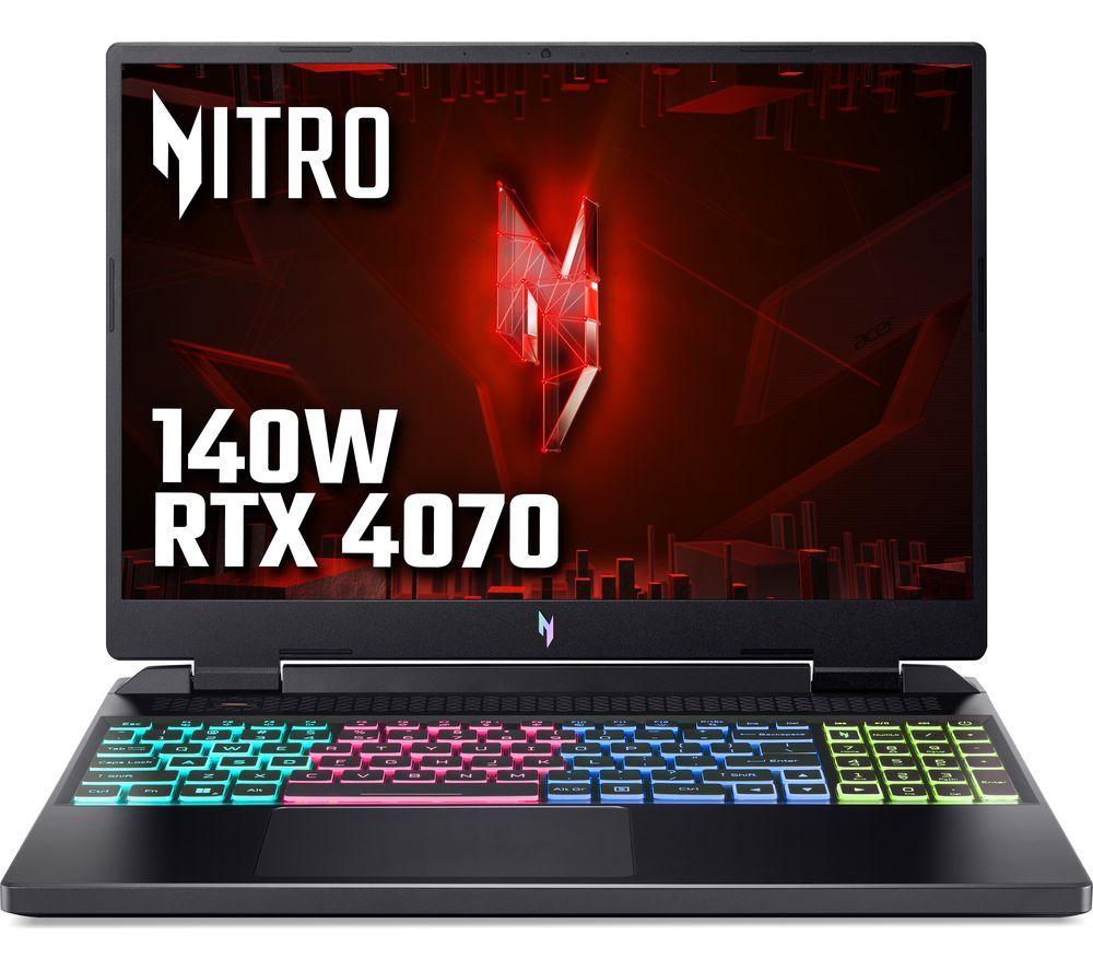 ACER Nitro 16 16" Gaming Laptop - AMD Ryzen™ 7, RTX 4070, 1.5 TB SSD, Black