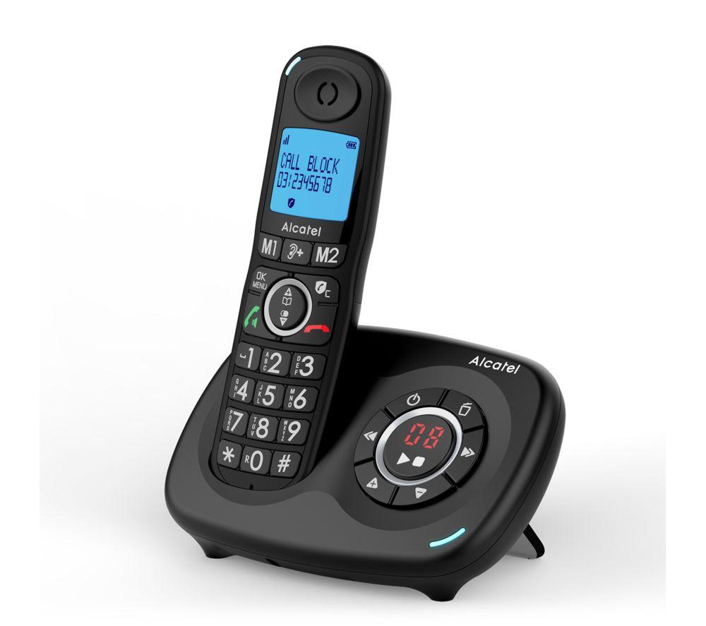 ALCATEL XL595 Voice Cordless Home Phone - Single Headset, Black, Black