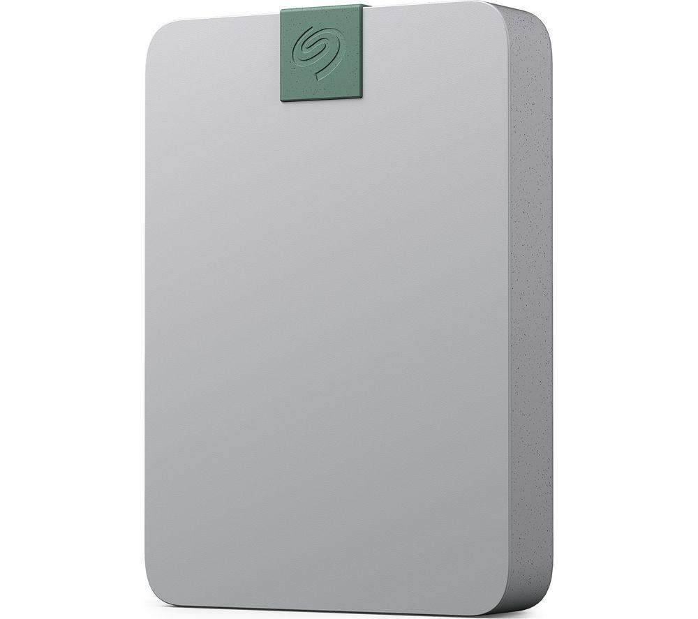 Seagate Ultra Touch HDD, 4 TB, External HDD, Pebble Grey, Post-Consumer Recycled material, USB-C compatibility with PC, Mac & Chromebook, Dropbox and Mylio included, 2yr Rescue Services (STMA4000400)