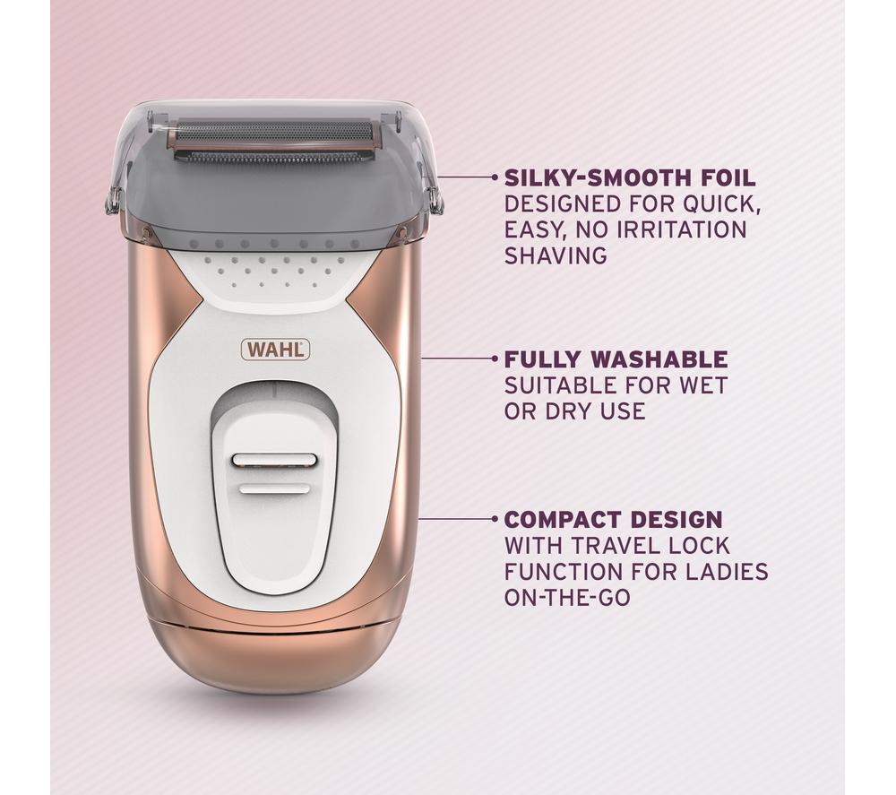 WAHL 3023392 Wet & Dry Foil Lady Shaver - Pink & White image number 2 of 5