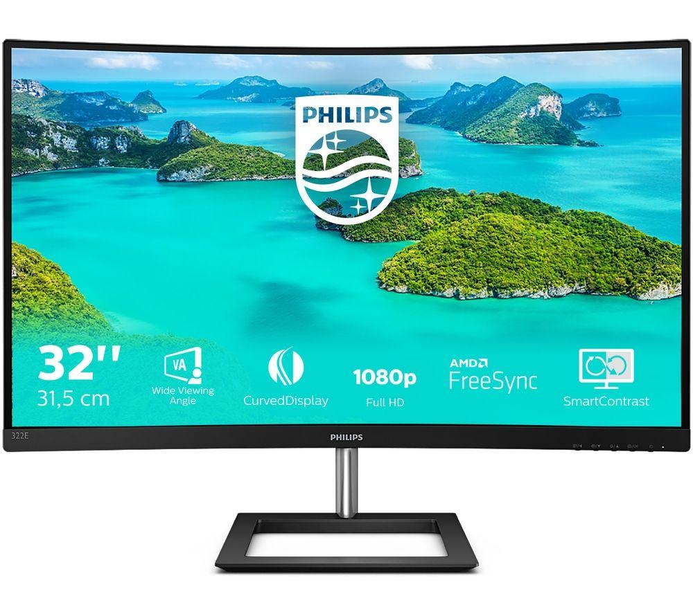 PHILIPS 322E1C Full HD 32 Curved VA LCD Monitor - Black, Black