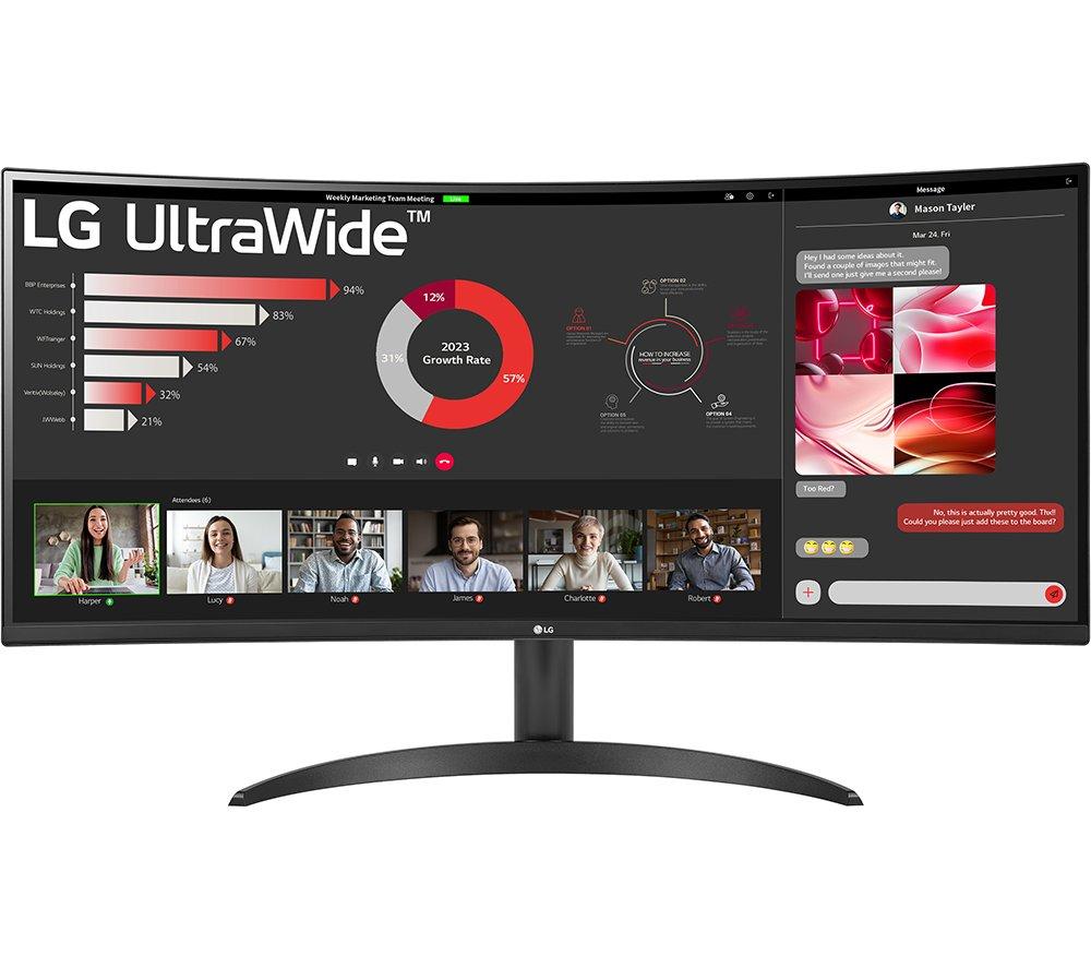 LG UltraWide 34WR50QC-B.AEK Quad HD 34 Curved VA LCD Monitor - Black, Black