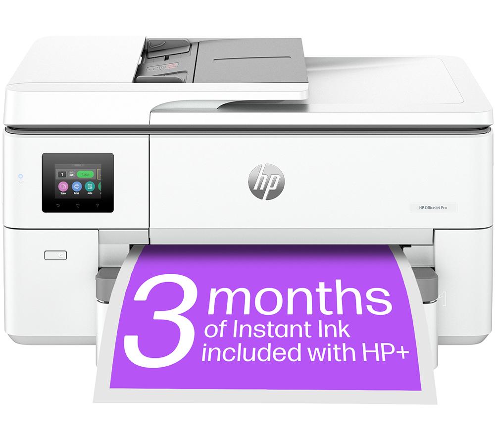 HP OfficeJet Pro 9720e All-in-One Wireless A3 Inkjet Printer & Instant Ink with HP, White,Silver/Gre