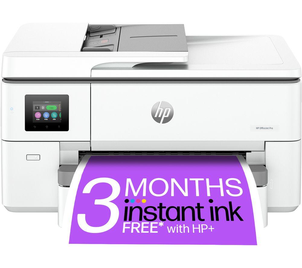 HP OfficeJet Pro 9720e All-in-One Wireless A3 Inkjet Printer & Instant Ink with HP, White,Silver/Grey