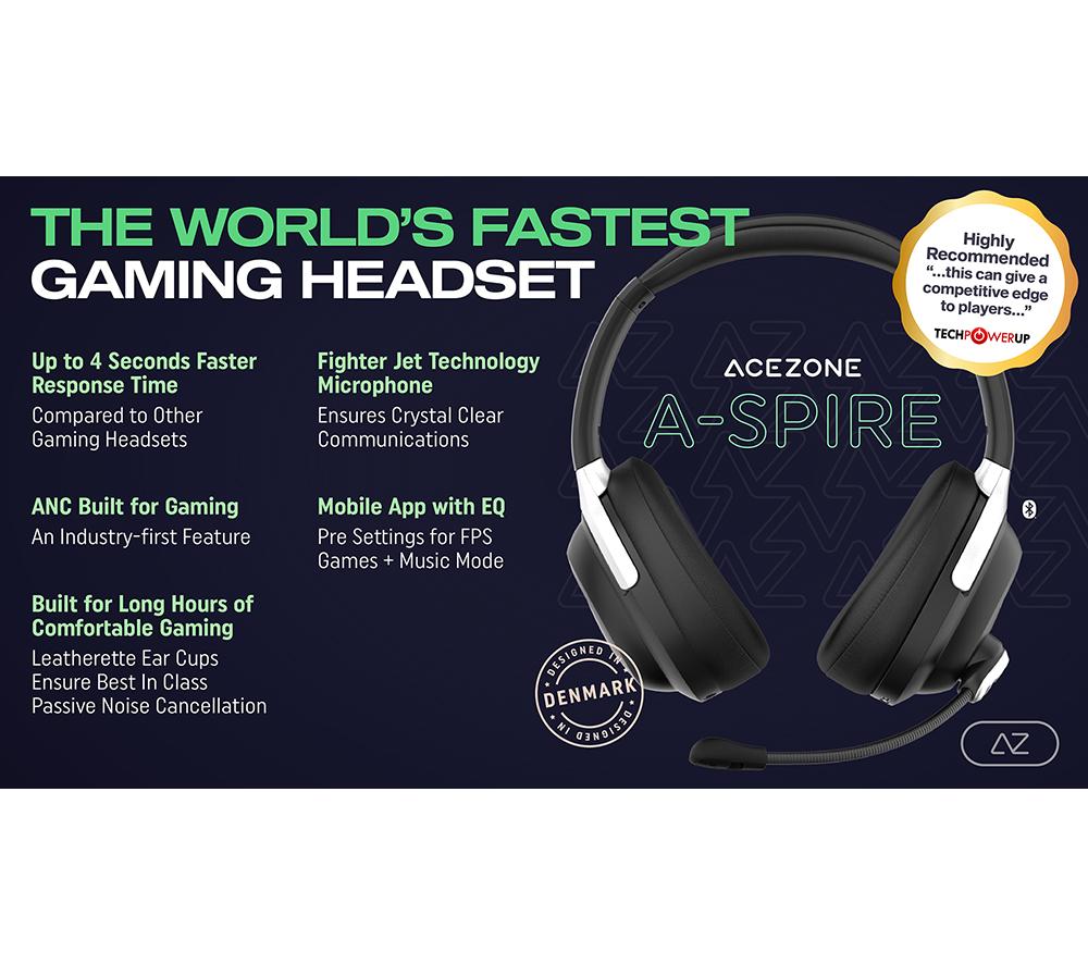 Buy ACEZONE A-Spire Wireless Noise-Cancelling Gaming Headset - Black