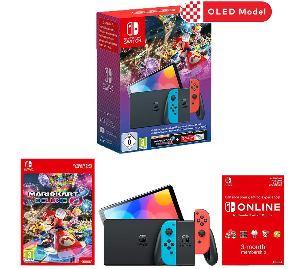 NINTENDO Switch OLED with Mario Kart 8 Deluxe & Switch Online 3 Month