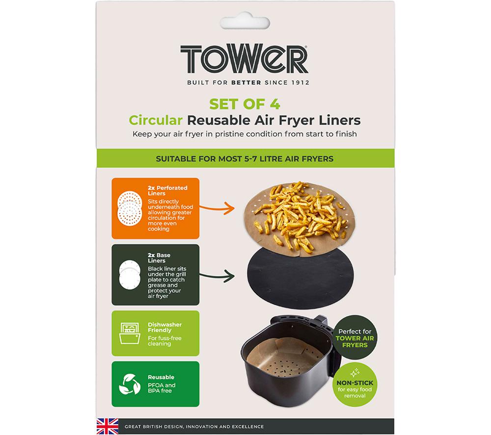 TOWER 5 - 7 Litre Air Fryer Liners - Pack of 4 image number 8 of 10