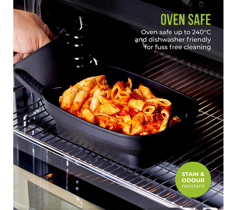 TOWER T843091 2-piece Non-Stick Silicone Foldable Air Fryer Tray Set - Black image number 7 of 12