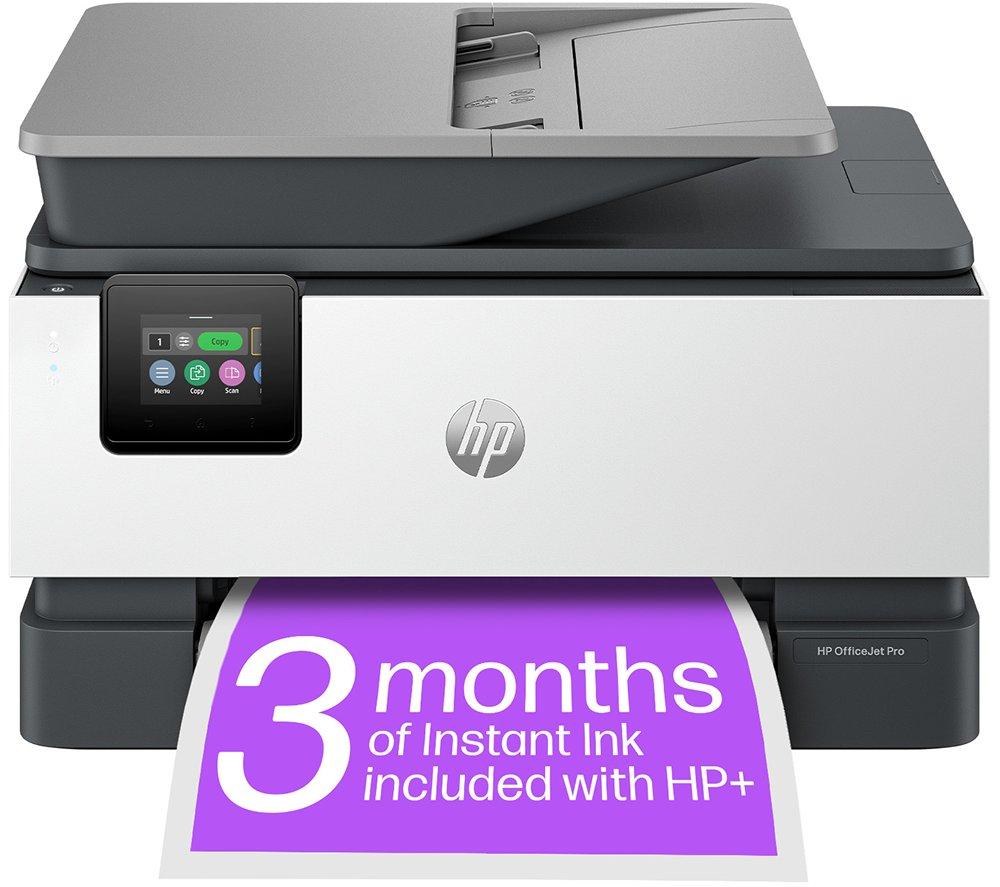 HP OfficeJet 9120e All-in-One Wireless Inkjet Printer with Fax & Instant Ink with HP, White,Silver/G