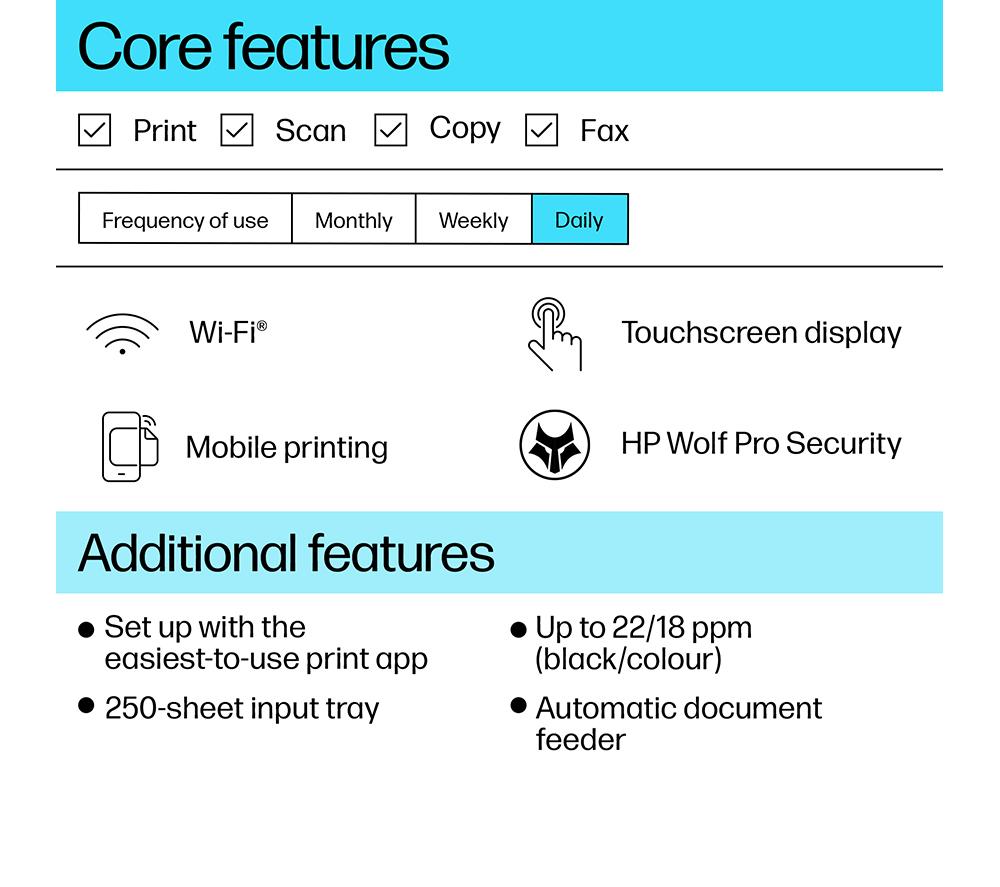 HP OfficeJet 9120e All-in-One Wireless Inkjet Printer with Fax & Instant Ink with HP+ image number 5 of 16