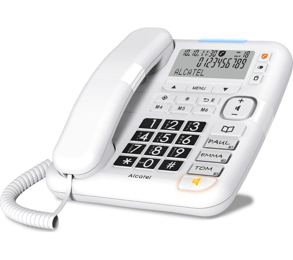 ALCATEL TMax70, big button easy-to-use corded telephone for the home, large display, memory keys, audio boost and powerful ringer
