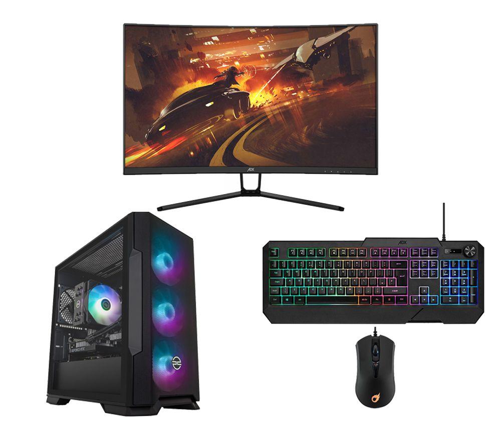 gaming pc bundle with curved monitor