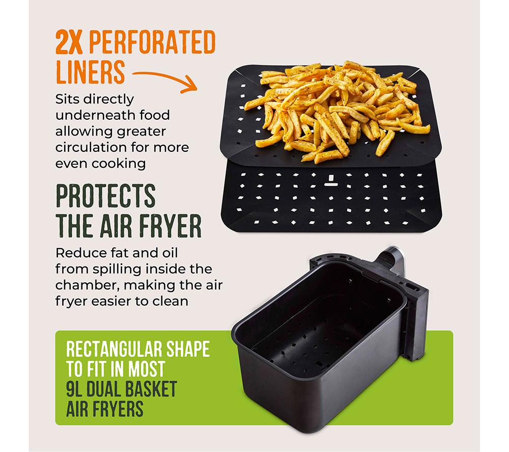 TOWER 9 Litre Dual Air Fryer Liners - Twin Pack image number 3 of 11