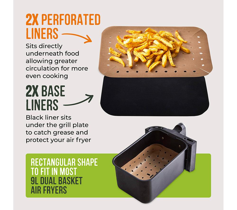 TOWER 9 Litre Dual Air Fryer Liners - Pack of 4 image number 3 of 12