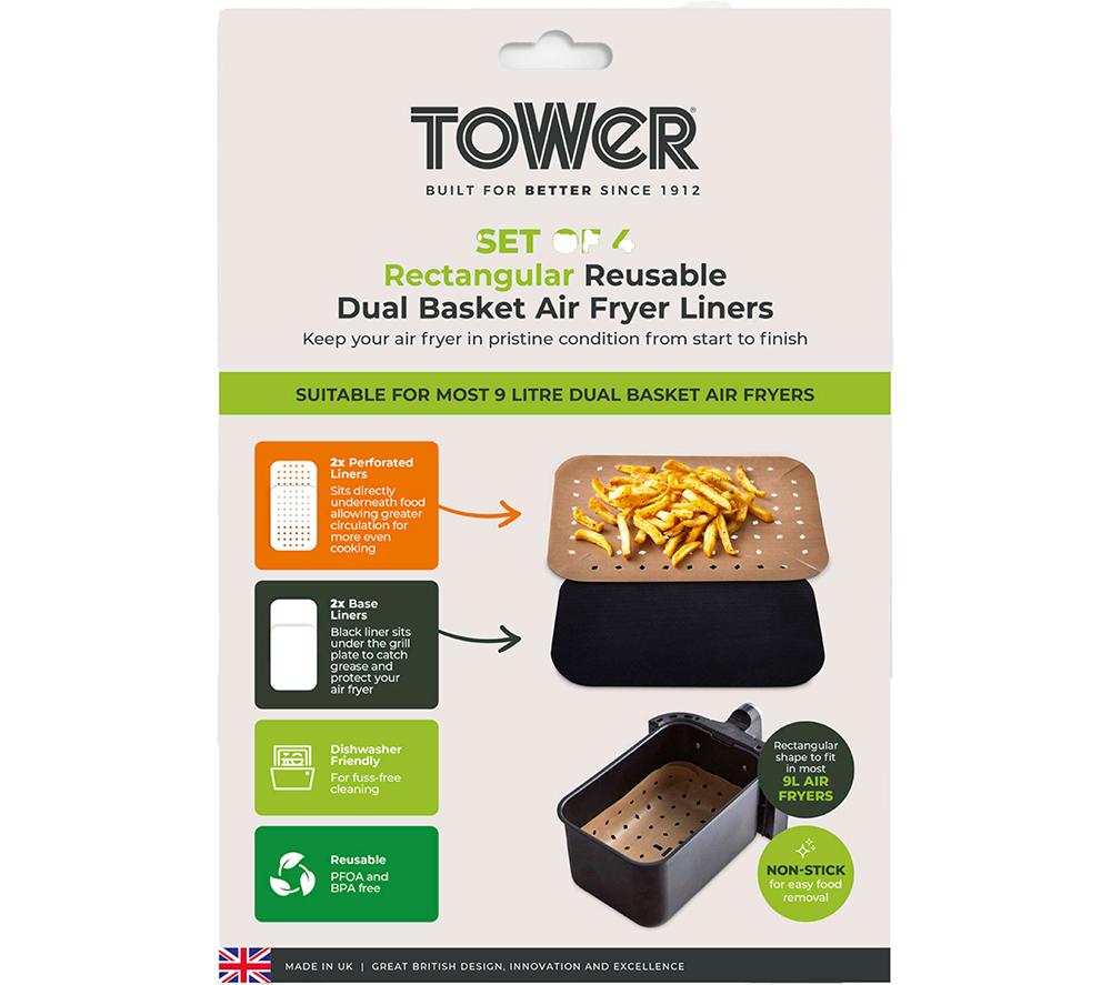 TOWER 9 Litre Dual Air Fryer Liners - Pack of 4 image number 8 of 12