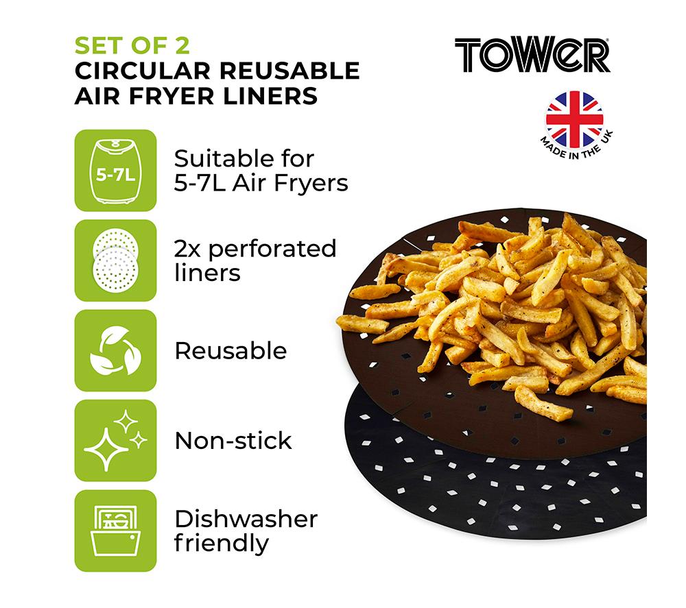 TOWER 5 - 7 Litre Air Fryer Liners - Twin Pack image number 2 of 9