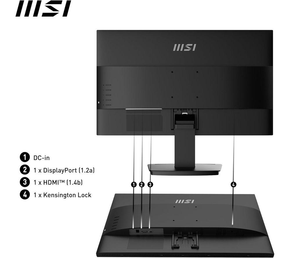 MSI PRO MP2412 Full HD 23.8" VA Monitor - Black image number 2 of 6