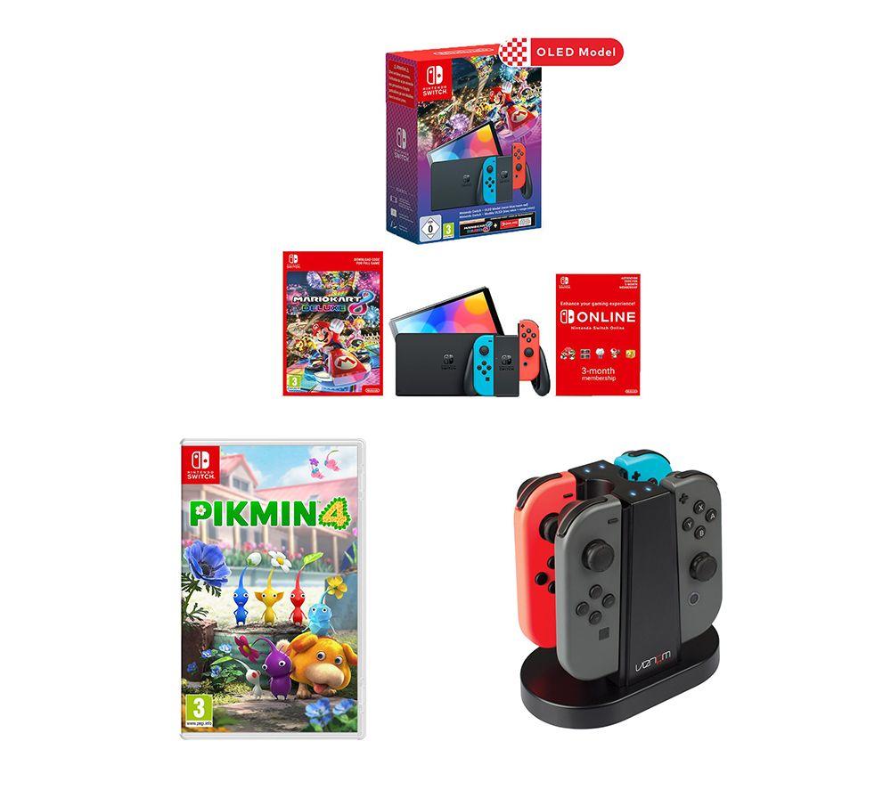 Buy NINTENDO Switch OLED, Mario Kart 8 Deluxe, Online 3 Month Membership, Pikmin 4 & Charging