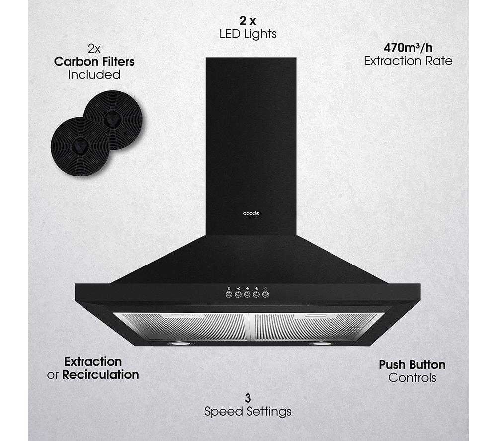 ABODE ASCH6031B Chimney Cooker Hood - Black image number 9 of 10