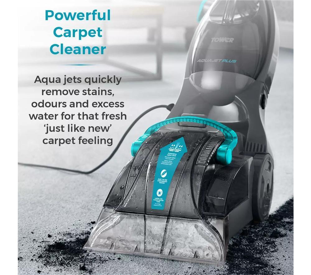 TOWER Aquajetplus T548002 Upright Carpet Cleaner - Blue & Grey image number 11 of 14