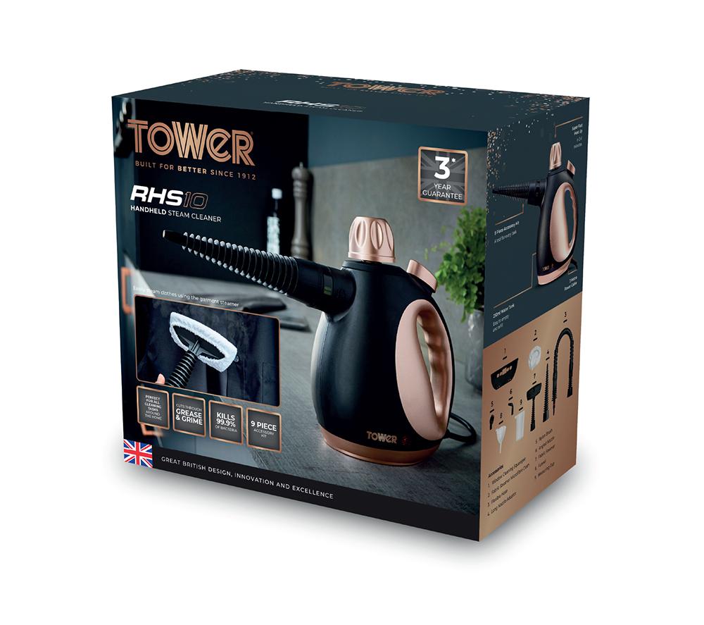 TOWER THS10 Handheld Steam Cleaner - Rose Gold & Black image number 8 of 12
