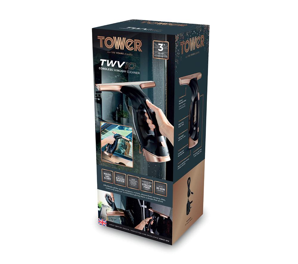 TOWER TWV10 Window Vacuum Cleaner - Rose Gold & Black image number 8 of 12