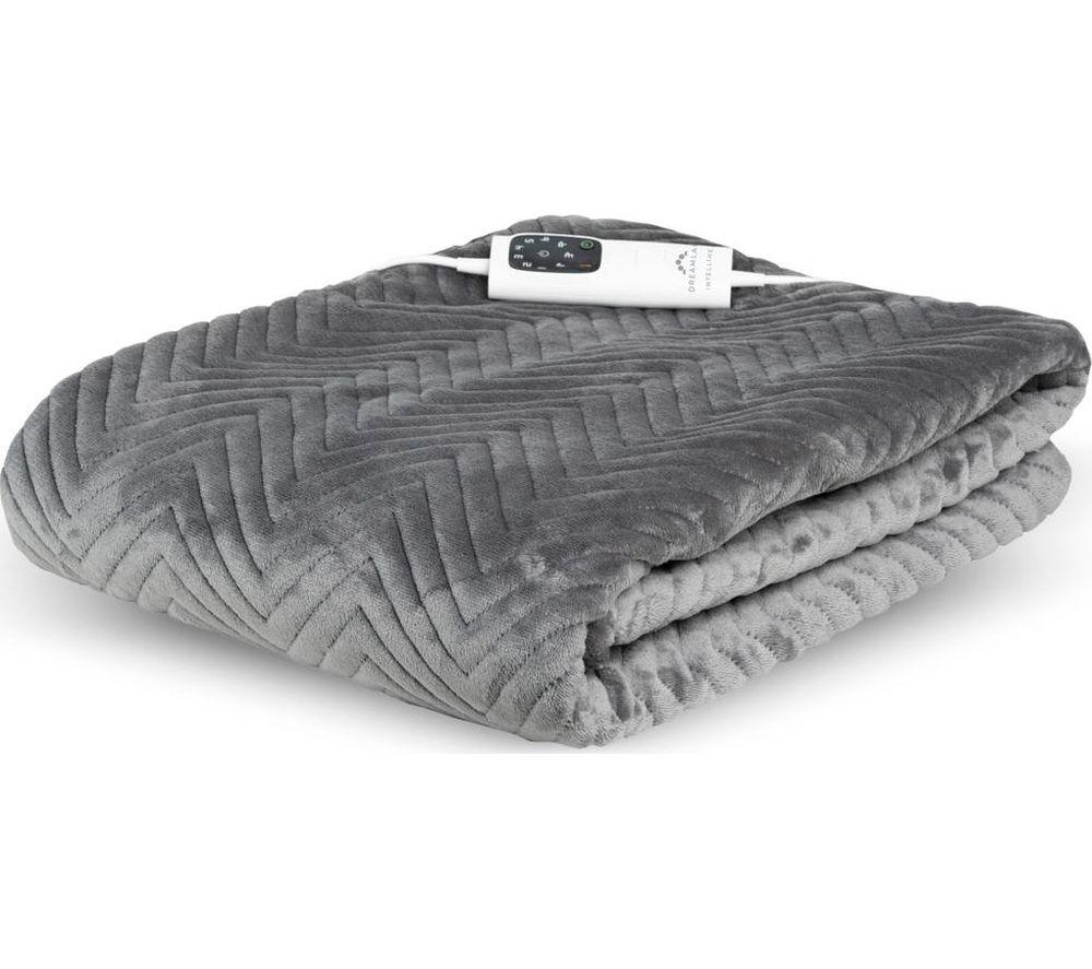 DREAMLAND Hurry Home Deluxe Velvet Heated Throw - Grey, 160 x 120 cm