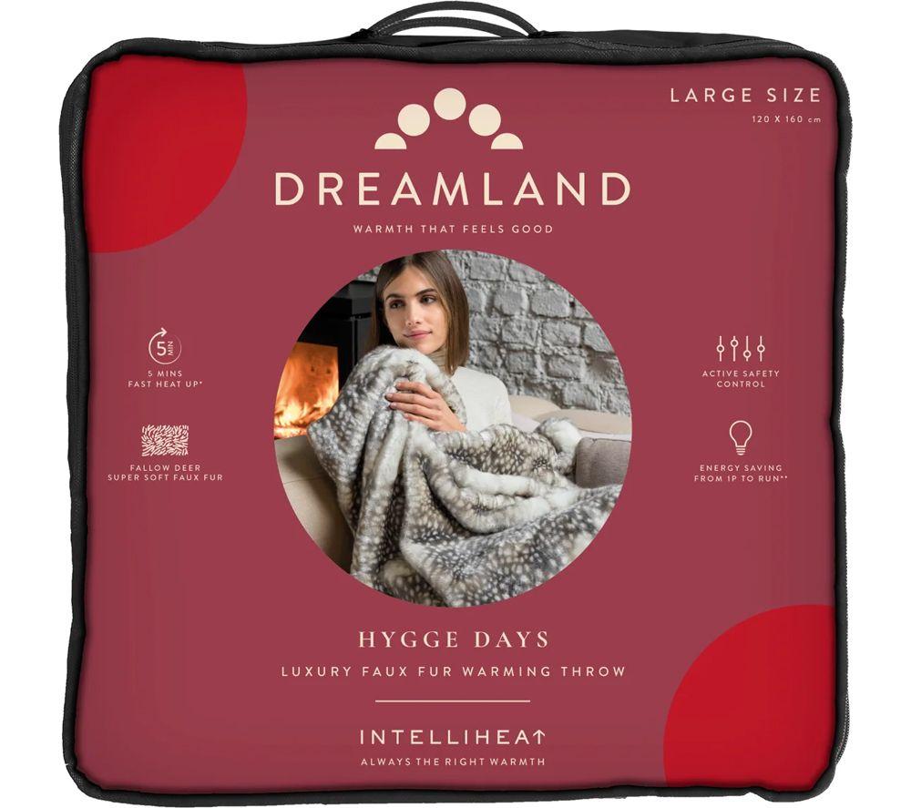 DREAMLAND Hygge Days Faux Fur Heated Throw - Fallow Deer, 160 x 120 cm image number 6 of 6