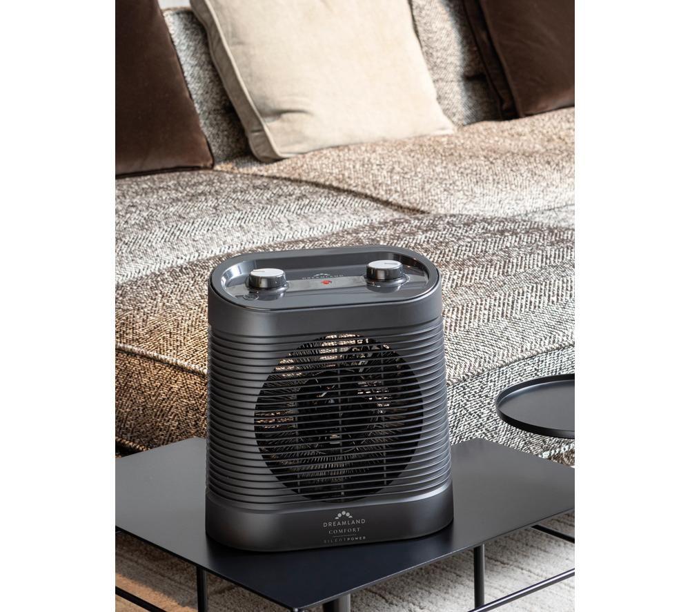 DREAMLAND Silent Power Comfort Portable Hot & Cool Fan Heater - Black image number 2 of 4
